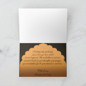 Gevouwen dank u kaarden het Sinaasappel van de Bedankkaart (Binnen)