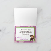 Gevouwen dank u kaarden Paarse Jacana Bedankkaart (Binnen)