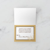 Gevouwen dank u kaart gouden folie boom bladeren h (Binnen)