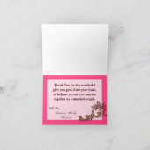 Gevouwen dank u kaart Schuur Houten Diamant Lint (Binnen)