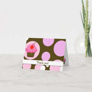 Gevouwen dankt Modern van Cupcake van de kers Bedankkaart