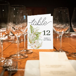 Gevouwen Delicate Pampas Tafelnummer Sjabloon