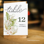 Gevouwen Delicate Pampas Tafelnummer Sjabloon