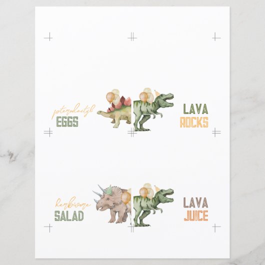 Gevouwen Dinosaur Food Tent Kaarten (Voorkant)
