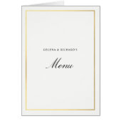 Gevouwen Elegant Goud Bruiloft Menu (Voorkant)