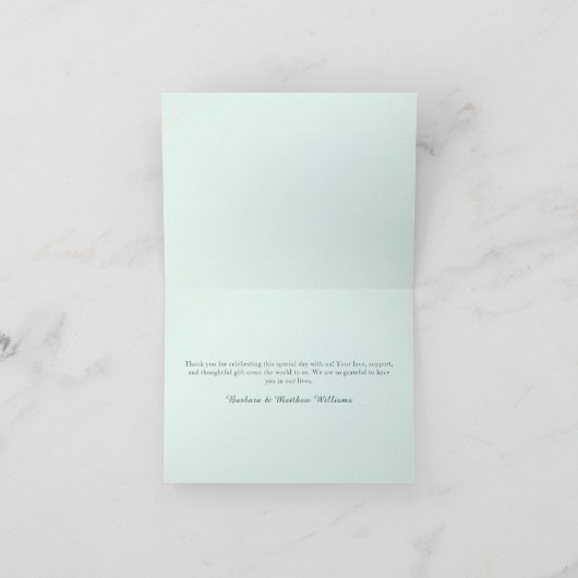 Gevouwen Eucalyptus Krans Dank u kaart (Binnen)