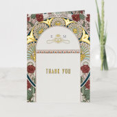 Gevouwen Folie Dank u kaart Art Nouveau (Voorkant)