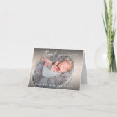 Gevouwen foto baby dank u kaarten, script schrijve aankondiging (Voorkant)