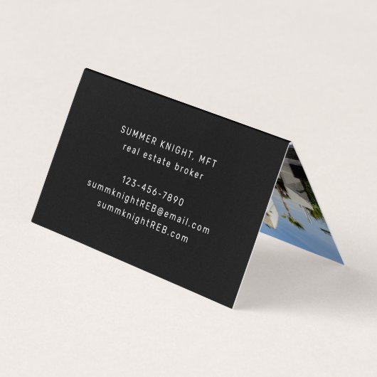 Gevouwen Foto Makelaar makelaar makelaar makelaar  Visitekaartje (Achterkant)
