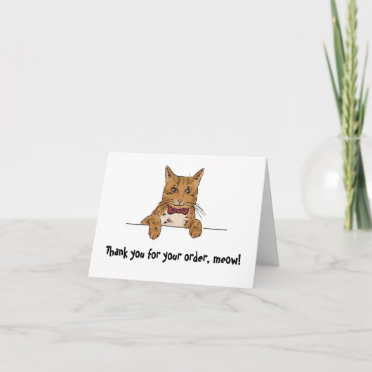 Gevouwen Ginger Kat Dank u Kaart bestellen (Voorkant)