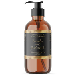 Gevouwen Gouden Folie en Zwarte Cosmetica Fles Lab Rechthoekige Sticker