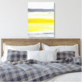 'Gevouwen' Grijs en Geel Abstract Art Canvas Print (Insitu (Slaapkamer))