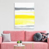 'Gevouwen' Grijs en Geel Abstract Art Canvas Print (Insitu (Woonkamer))