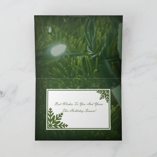 Gevouwen Groen Mercurius Glas & pinecones Kerst C Kaart (Binnen)