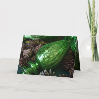 Gevouwen Groen Mercurius Glas & pinecones Kerst C Kaart