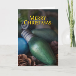 Gevouwen Groene Houten Bulb Kerst Kaart