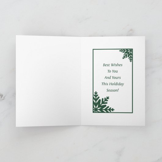 Gevouwen Groene Houten Bulb Kerst Kaart (Binnen)