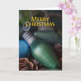 Gevouwen Groene Houten Bulb Kerst Kaart