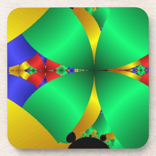 Gevouwen groene keien met goud bier onderzetter (Voorkant)