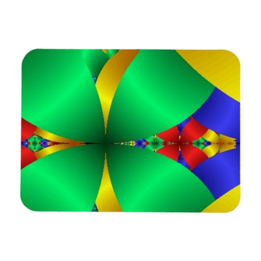 Gevouwen groene keien met goud magneet (Horizontaal)