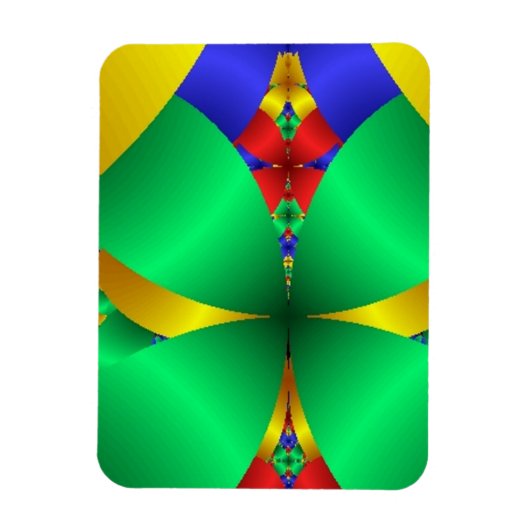 Gevouwen groene keien met goud magneet (Verticaal)