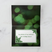 Gevouwen Groene Mercurius Glas Kerst Kaart 2 (Binnen)