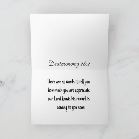 Gevouwen groet Dank u kaart (Binnen)