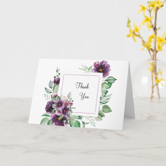 Gevouwen groet Dank u kaart (Gele Bloem)