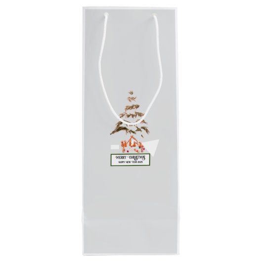 Gevouwen groet wijn cadeautas (Achterkant)