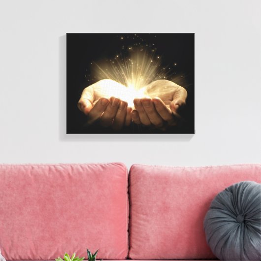 Gevouwen handbedekking Licht Canvas Afdruk (Insitu (Woonkamer))