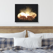 Gevouwen handbedekking Licht Canvas Afdruk (Insitu (Slaapkamer))