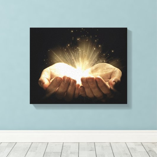 Gevouwen handbedekking Licht Canvas Afdruk (Insitu (Houten vloer))