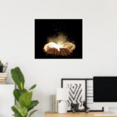 Gevouwen handbedekking Licht Poster (Thuiskantoor)