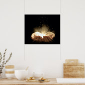 Gevouwen handbedekking Licht Poster (Keuken)