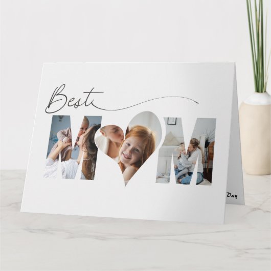 Gevouwen Hart Mam Moederdag Kaart (Voorkant)