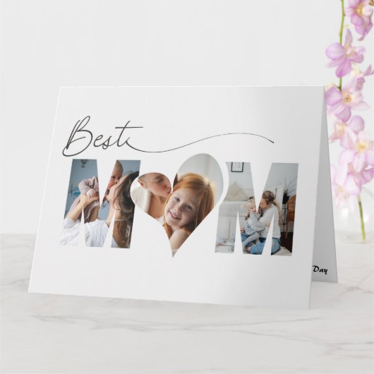 Gevouwen Hart Moeder Moederdag Kaart (Orchidee)