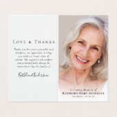 Gevouwen in het liefhebben van Memory Memorial Pra Visitekaartje (Buitenkant ongevouwen)