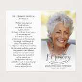 Gevouwen in Liefdevolle Geheugen Foto Gebed Kaart Visitekaartje (Buitenkant ongevouwen)