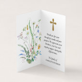 Gevouwen in Liefdevolle Geheugen Foto Gebed Kaart Visitekaartje (Binnen)