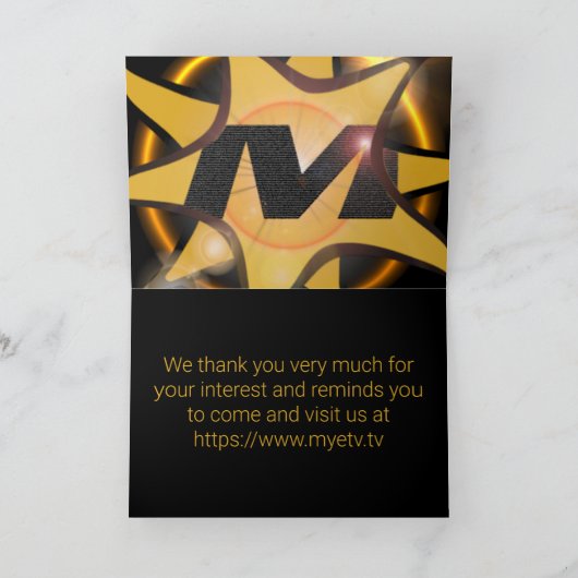 Gevouwen Kaart "Bedankt" (Binnen)