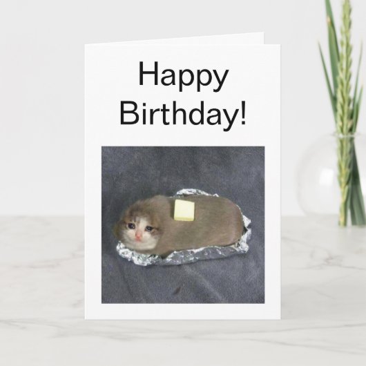 Gevouwen kaart Butta Cat Meme (Voorkant)