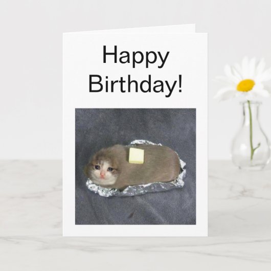 Gevouwen kaart Butta Cat Meme (Kleine Plant)