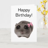 Gevouwen Kaart Coquette Sad Hamster Meme (Gele Bloem)