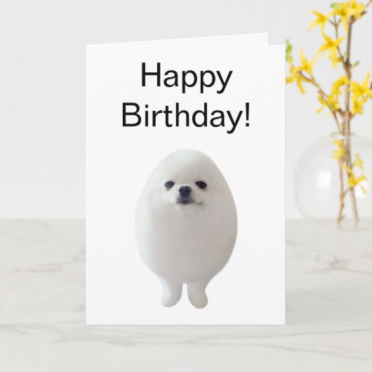 Gevouwen Kaart Egg Dog Meme (Gele Bloem)