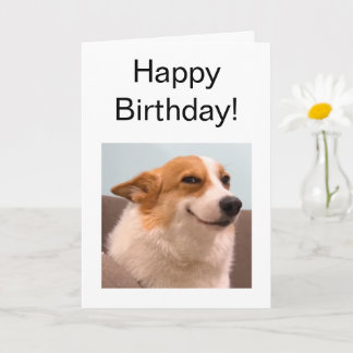 Gevouwen Kaart Glimlachend Corgi Meme