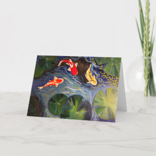 Gevouwen Kaart met Koi Fish