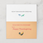 Gevouwen kaart : Thanksgiving Plaatskaartje (Buitenkant ongevouwen)