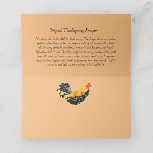 Gevouwen kaart : Thanksgiving Plaatskaartje (Binnenkant ongevouwen)