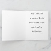 Gevouwen kerst Poinsettia - Wenskaart Bedankkaart (Binnen)