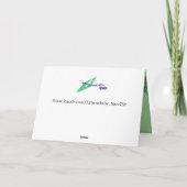 Gevouwen kerstboom met feestdag Kaart Poinsettia (Achterkant)